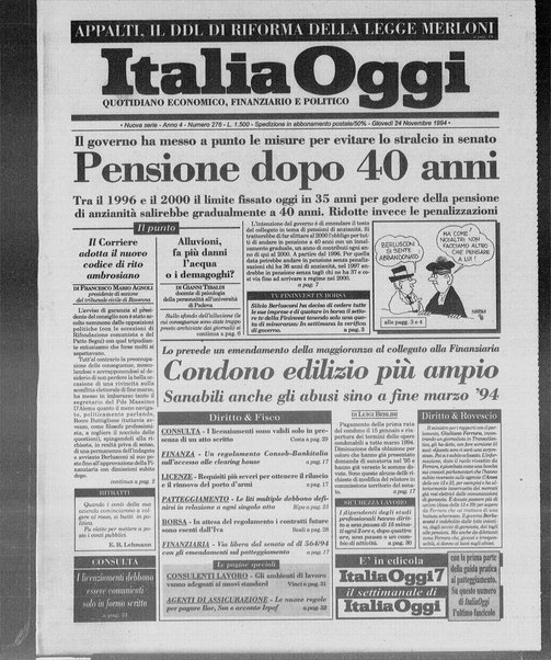 Italia oggi : quotidiano di economia finanza e politica